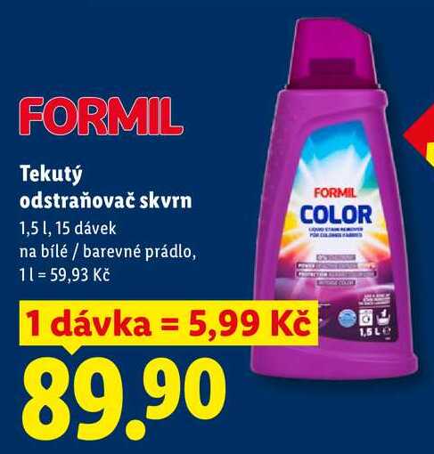 FORMIL Tekutý odstraňovač skvrn, 1,5 l/15 dávek 