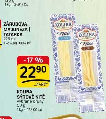 KOLIBA SÝROVÉ NITĚ vybrané druhy 50 g