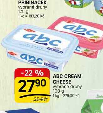 ABC CREAM CHEESE vybrané druhy 100 g