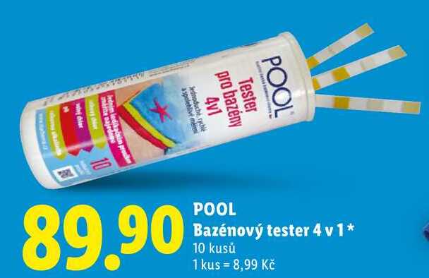 POOL Bazénový tester 4 v 1, 10 kusů 