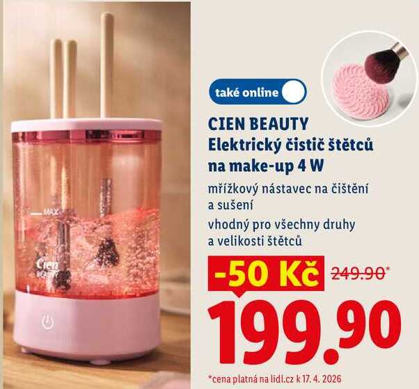 CIEN BEAUTY Elektrický čistič štětců na make-up 4 W 