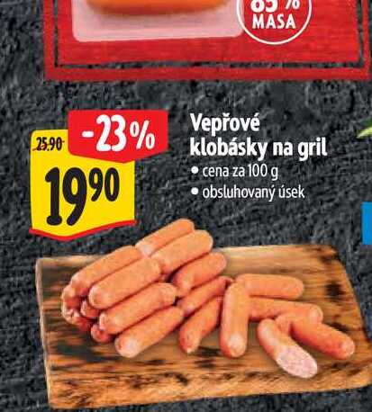  Vepřové  klobásky na gril 100 g