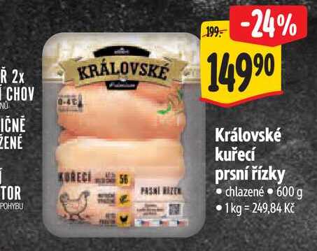  Královské kuřecí prsní řízky chlazené 600 g  
