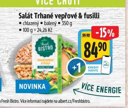  Salát Trhané vepřové & fusilli  350 g