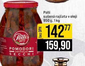 Polli sušená rajčata v oleji 950g 1kg 