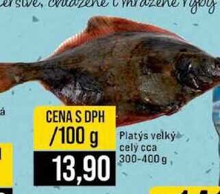 Platys velký cely cca 300-400 g 100g