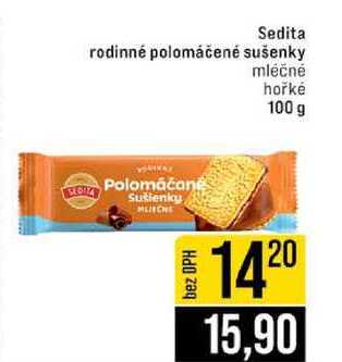 Sedita rodinné polomáčené sušenky mléčné hořké 100 g 