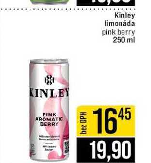 Kinley limonáda pink berry 250 ml