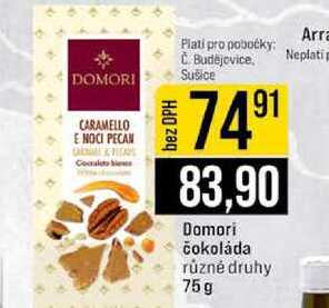 Domori čokoláda různé druhy 75g 