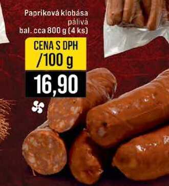 Papriková klobása pálivá bal. cca 800 g 4 ks 100g