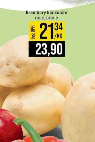 Brambory konzumní raně, prané 1kg