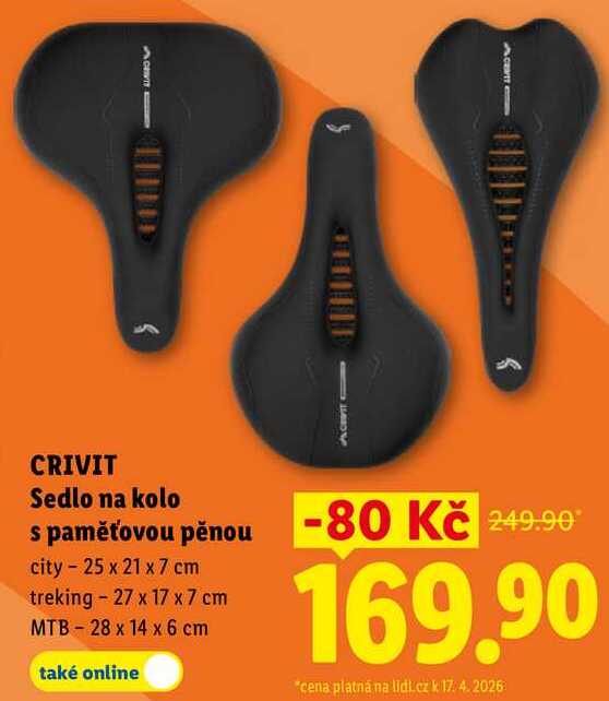 CRIVIT Sedlo na kolo s paměťovou pěnou 