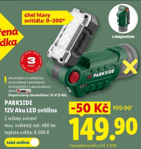 PARKSIDE 12V Aku LED svítilna 