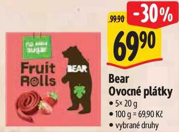Bear Ovocné plátky, 5x 20 g 