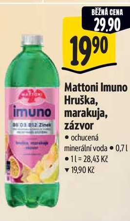 Mattoni Imuno Hruška, imuno marakuja, zázvor, 0,7 l