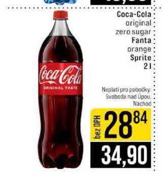Coca-Cola original zero sugar Fanta orange Sprite 2l