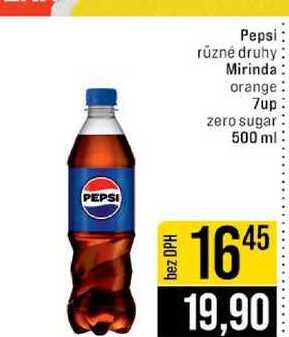 Pepsi různé druhy Mirinda orange 7up zero sugar 500 ml