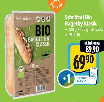 Schnitzel Bio Bagetky klasik, 200 g  