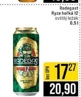 Radegast Ryze hořká 12 světlý ležák 0,5l
