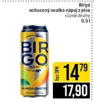 Birgo ochucený nealko nápoj z piva různé druhy 0,5l