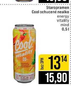 Staropramen Cool ochucené nealko energy vitality mind 0,5l
