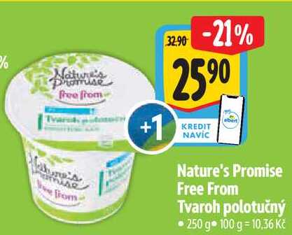 Nature's Promise Free From Tvaroh polotučný, 250 g  