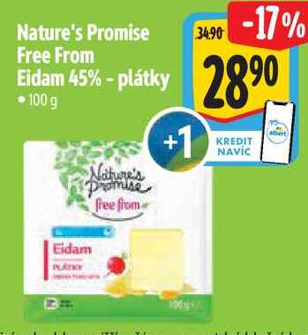 Nature's Promise Free From Eidam 45% - plátky, 100 g  
