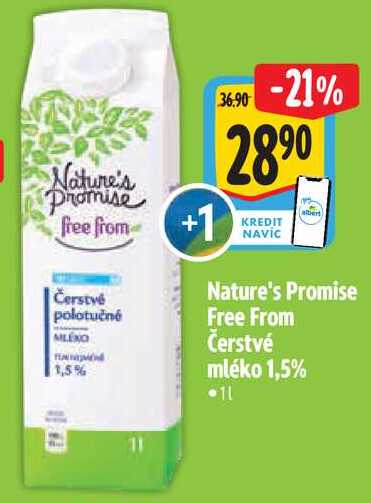 Nature's Promise Free From Čerstvé mléko 1,5%, 1 l