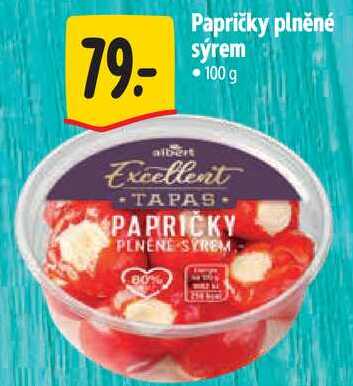 Papričky plněné sýrem, 100 g 