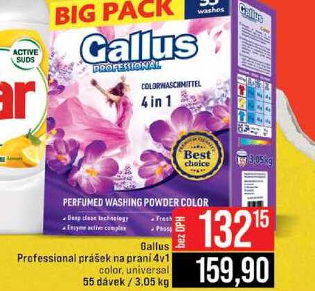 Gallus Professional prášek na praní 4v1 color, universal 55 dávek/3,05 kg 