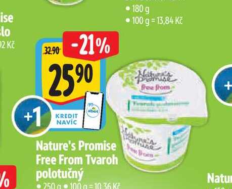  Nature's Promise Free From Tvaroh polotučný 250 g 