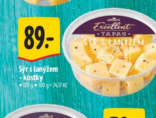 Sýr s lanýžem  kostky 120 g 