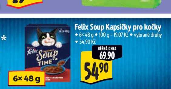   Felix Soup Kapsičky pro kočky 6x48 g  