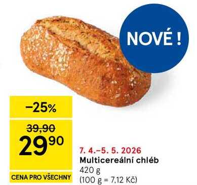 Multicereální chléb, 420 g 