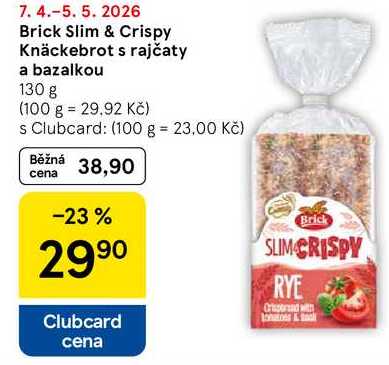 Brick Slim & Crispy Knäckebrot s rajčaty a bazalkou, 130 g 