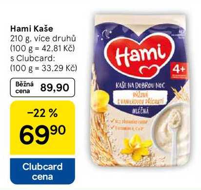 Hami Kaše, 210 g, více druhů 