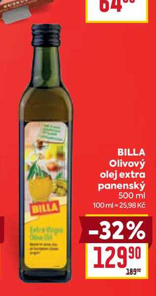 BILLA Olivový olej extra panenský 500 ml 
