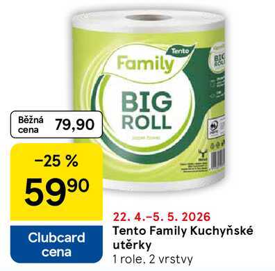 Tento Family Kuchyňské utěrky, 1 role, 2 vrstvy 