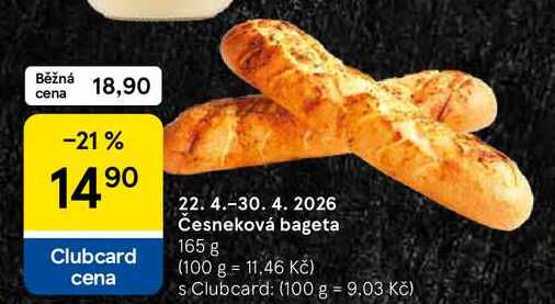 Česneková bageta, 165 g 