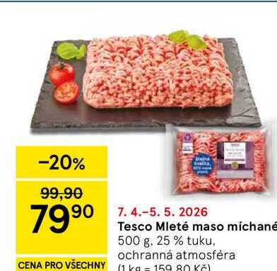 Tesco Mleté maso míchané, 500 g, 25 % tuku 