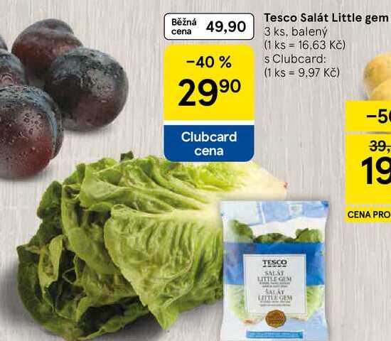 Tesco Salát Little gem, 3 ks, balený 