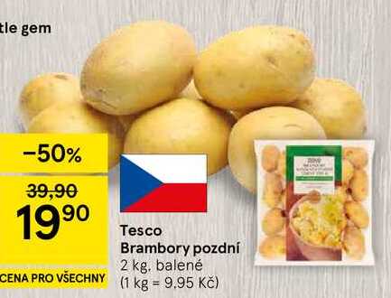 Tesco Brambory pozdní, 2 kg. balené  