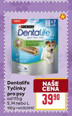 Dentalife Tyčinky pro psy od 115 g 