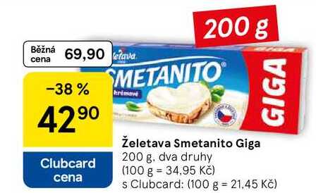 Želetava Smetanito Giga, 200 g, dva druhy 