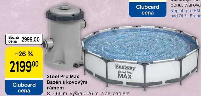 Steel Pro MAX Ø 3,66 m, výška 0.76 m. s čerpadlem