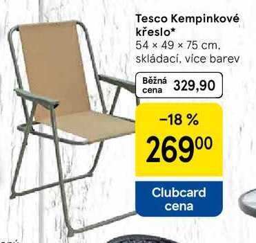Tesco Kempinkové křeslo, 54 x 49 x 75 cm. skládací, vice barev  
