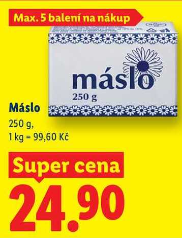 Máslo, 250 g v akci