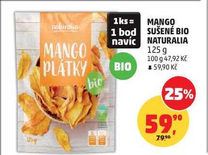 MANGO SUŠENÉ BIO NATURALIA, 125 g 