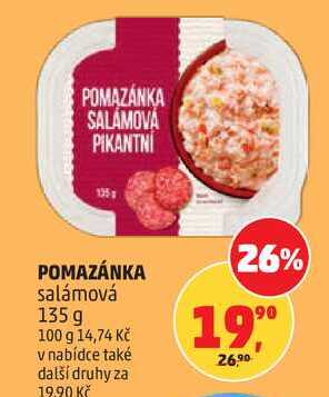 POMAZÁNKA SALÁMOVÁ PIKANTNI POMAZÁNKA salámová, 135 g