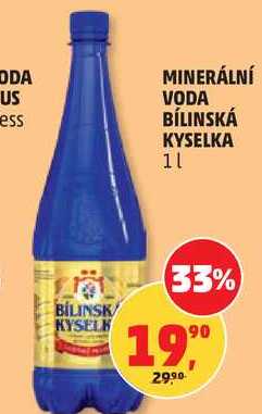 MINERÁLNÍ VODA BÍLINSKÁ KYSELKA, 1 l 